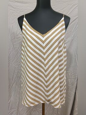 🔶3/$50🔸 Ann Taylor LOFT EUC Mustard Chevron Stripe V-neck Camisole